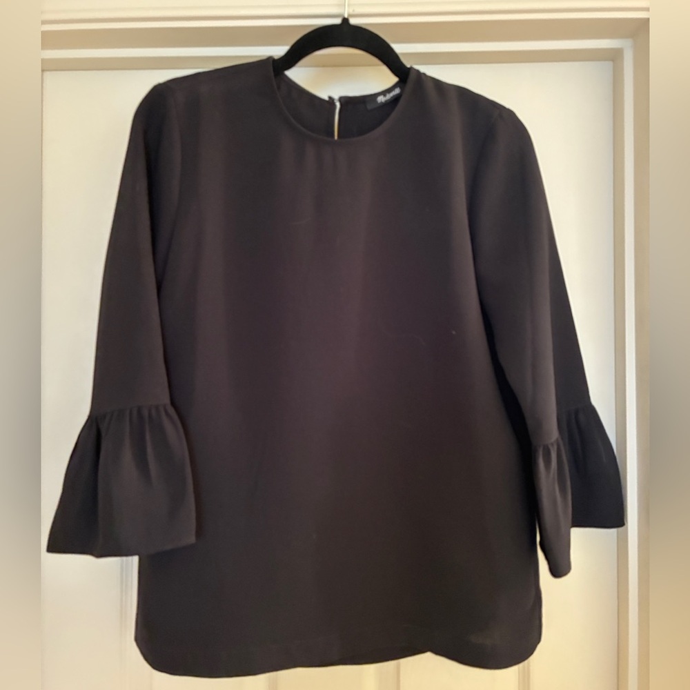 Madewell Black ruffle Top